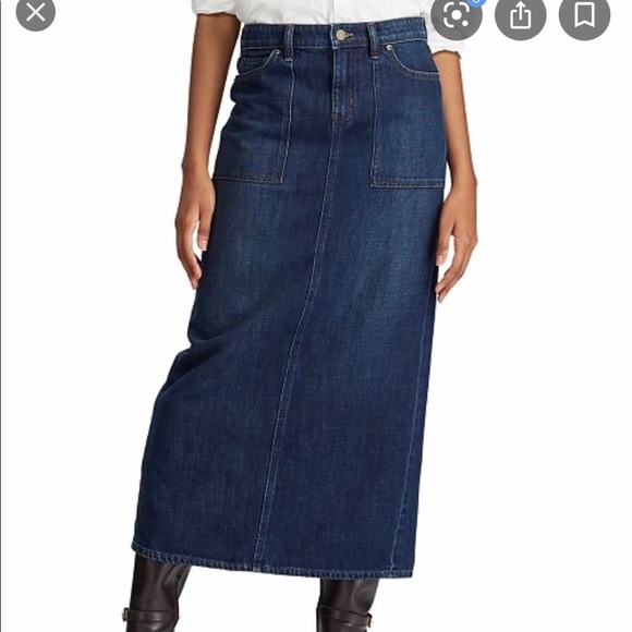 ralph lauren blue jean skirt